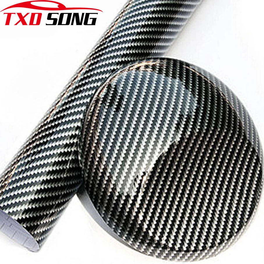 

2D Black Silver twill carbon fiber film 2D glossy carbon fiber vinyl film Auto wrapping vinyl wrap foil car sticker