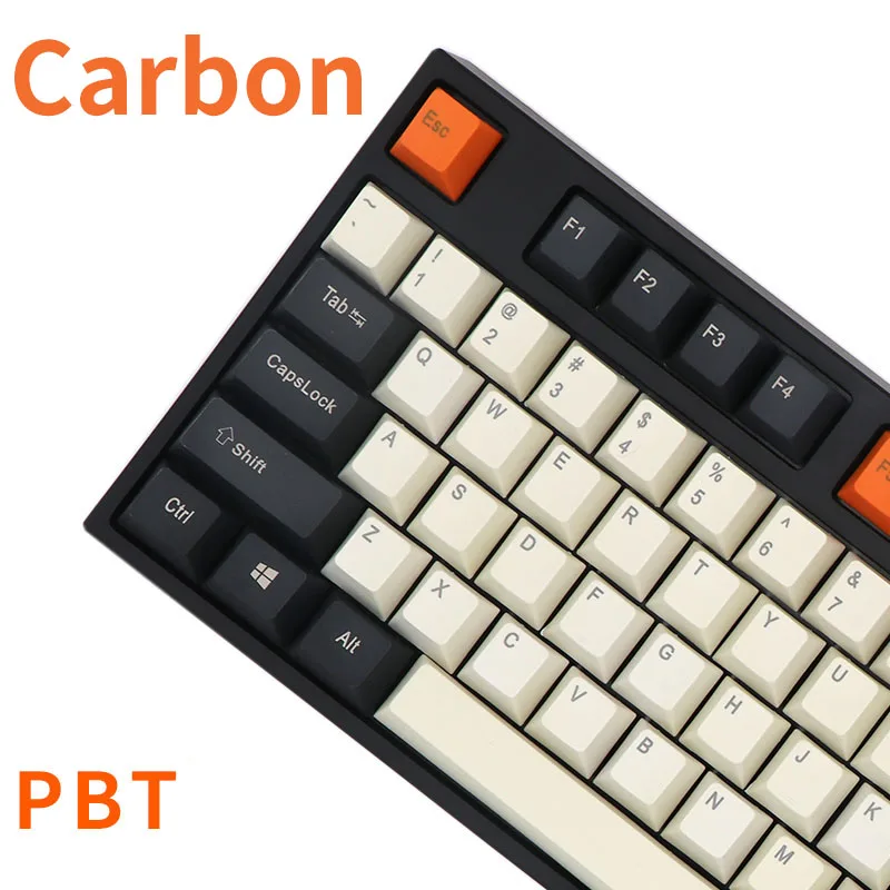 

Keypro Carbon PBT keycap laser engraving font 61/87/104/108 keycap For Wired USB Mechanical Keyboard MX switch keycap