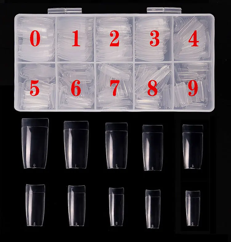 500 szt. Tipsów do paznokci Akrylowe sztuczne paznokcie Ozdoby Detal