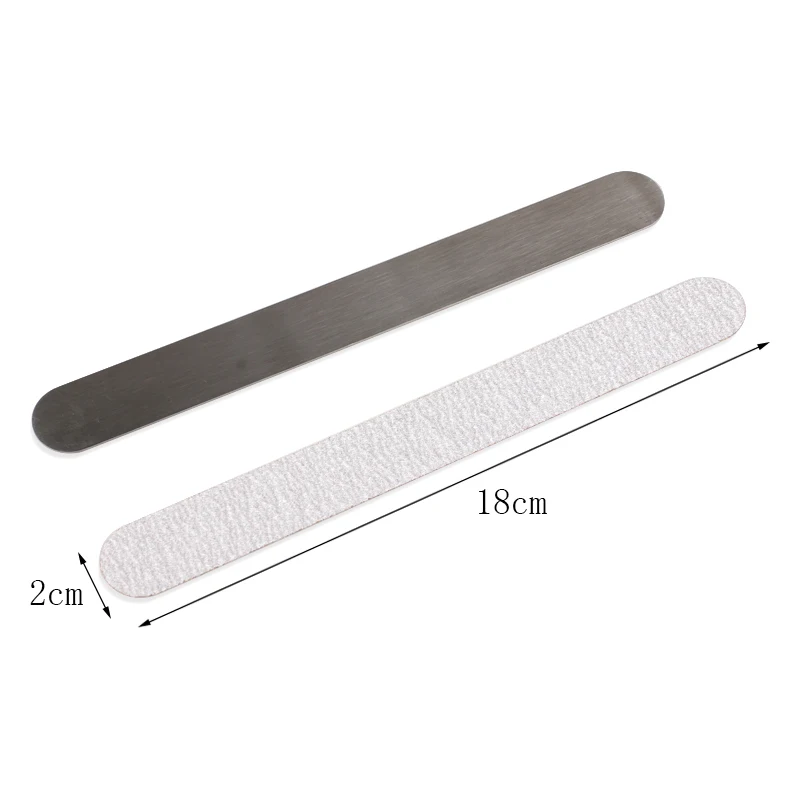 Gerade Ersatz-Nagelfeile 100/180/240, 10 Stück, grau/schwarz, abnehmbares Schleifpapier mit Edelstahlgriff, Metall-Schleiffeilen – Detail 6