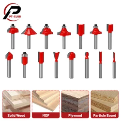 Set di punte per router da 15 pezzi Utensili per fresa per legno da 1/4 di pollice per utensili da taglio per incisione per principianti