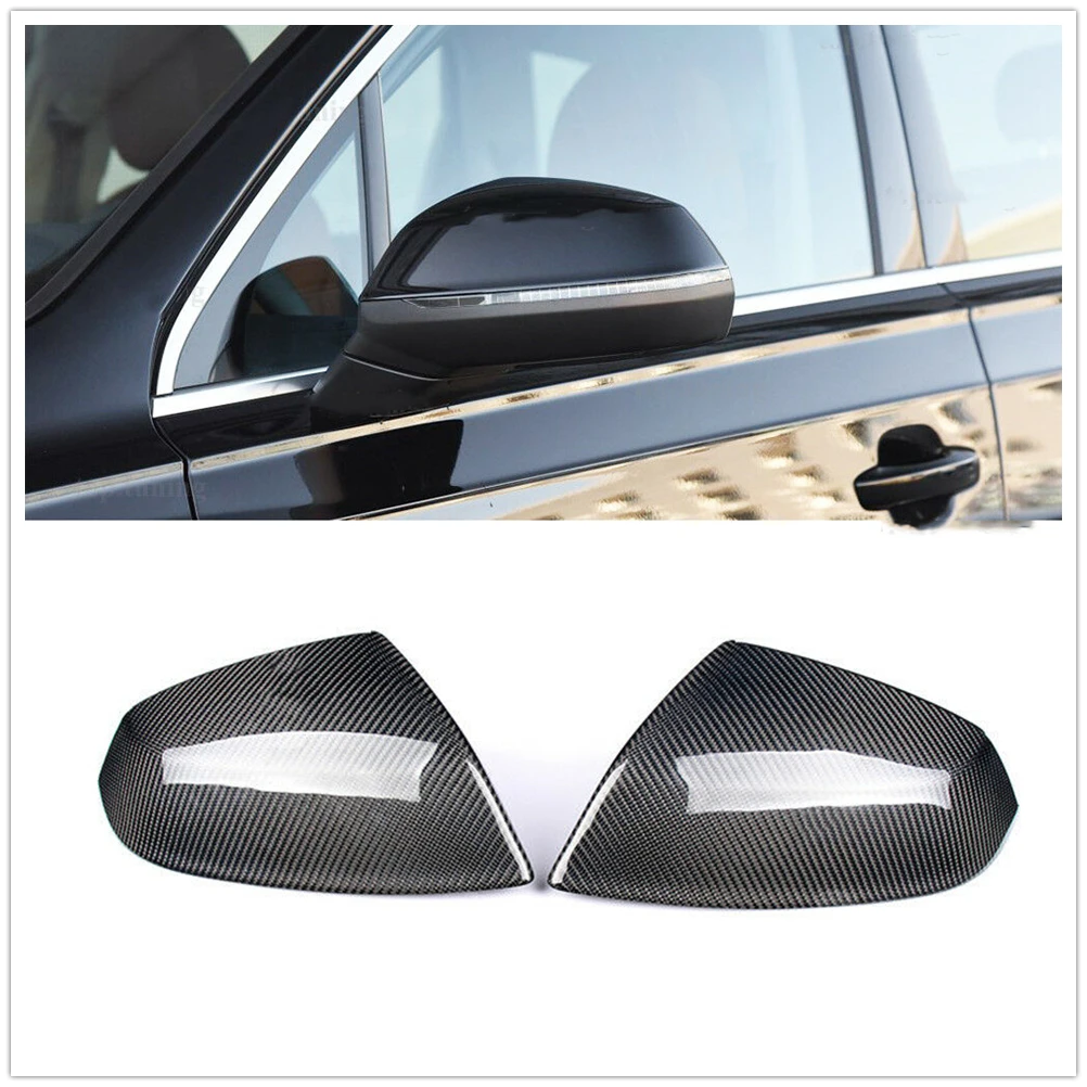 

For Audi Q5 SQ5 Q7 SQ7 2016-2017 Carbon Fiber Mirror Cover Non Light Replacement Car Door Side Rear View Case Reverse Cap Shell