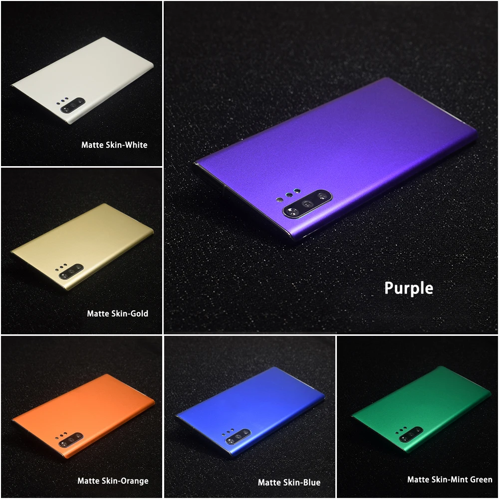 3D Carbon Fiber /Leather/ Wood Skins Phone Back Sticker For SAMSUNG Galaxy Note 10 Plus Note 10 A60 A80 2019 Clear Matte Sticker