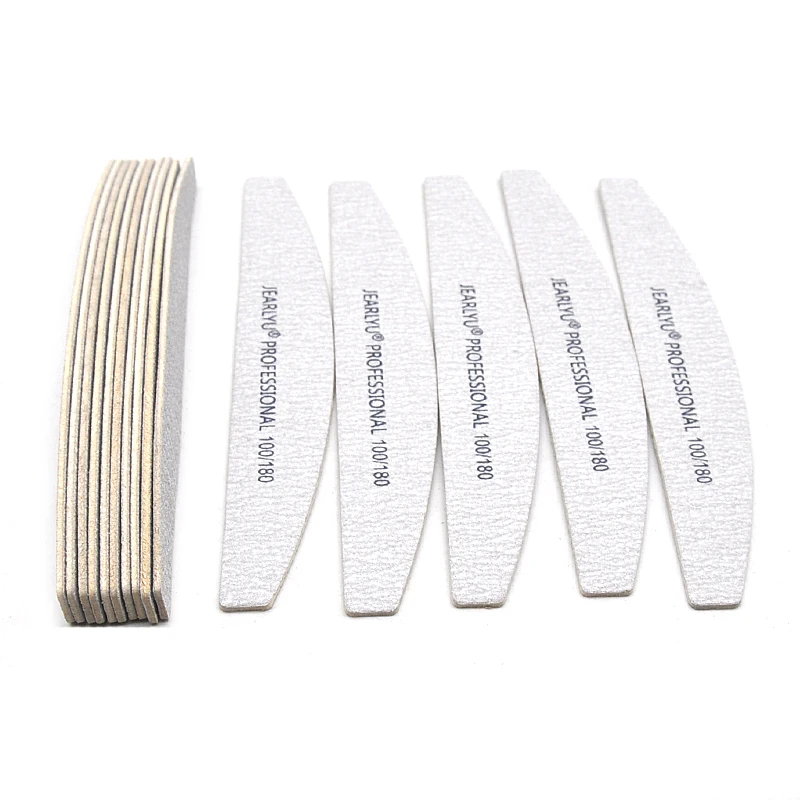 10 Pcs Strong Thick Professional Nail Files Wood Grey Sandpaper Lima 100/180 180/240 Wooden Nail Art Ongle Buffer Tools Manicure