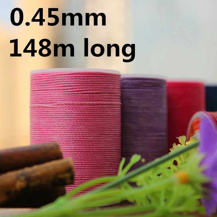 GALACES（YULE）0.45mm 170m Round Twist Waxed String Thread for Leather Sewing