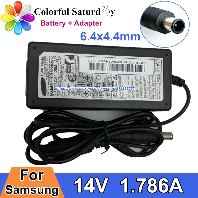 

Original For SAMSUNG LCD MONITOR S22C S23C S27C S24C C27F398FWN LED-LIT S24D300H AC Adapter 14V 1.786A A2514_DSM Power Supply