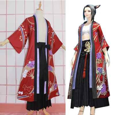 COSLEE [Customize] Final Fantasy XIV FF14 Elegant Suit Cosplay Costume Halloween Cosplay For Women Coat+Black Skirt+Strapless