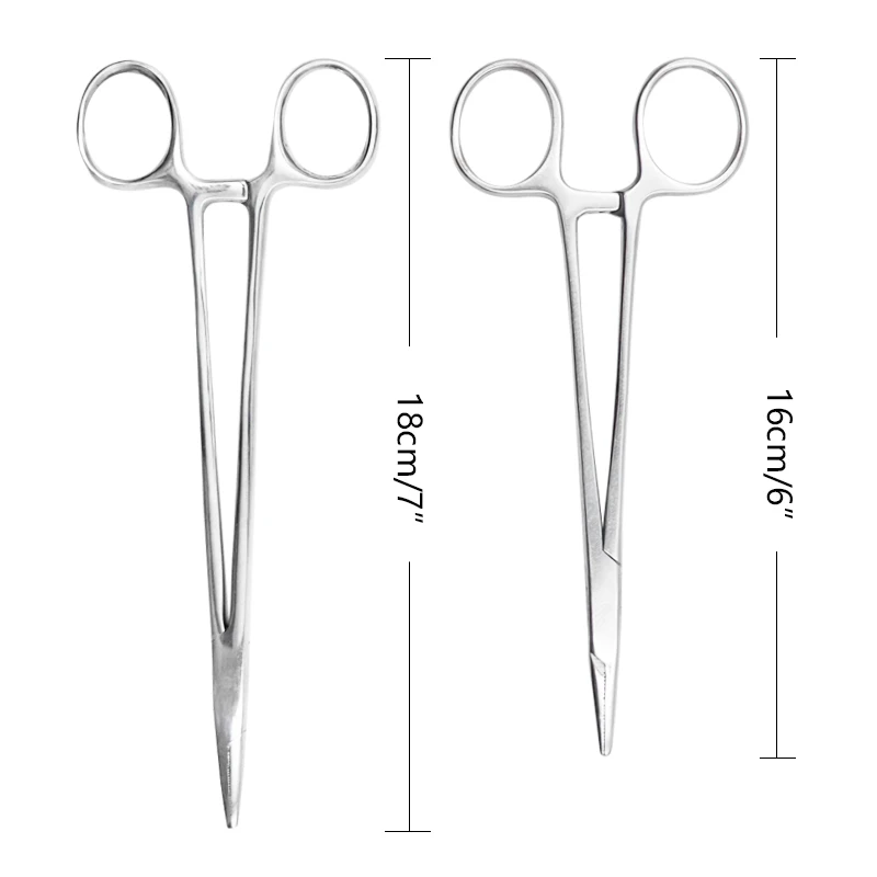 16cm/18cm Stainless Steel Veterinary Needle Holder Suturing Forceps Hemostatic Pliers Livestock Pet Animal Surgical Tools