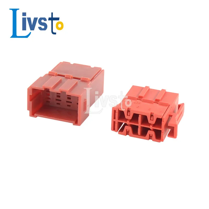 

5 Set 8 Pin Automotive Connectors Red Rectangular Male Female Wiring Socket 927367-1 969191-3