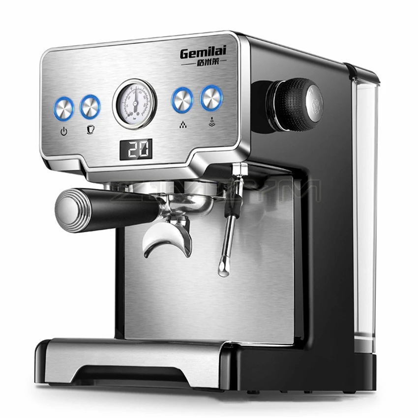 15bar Coffee Maker Italian Type Expresso Coffee Machine Semi-Automatic Pump Pressure Steam Milk Froth 1.7L Water Tank CRM3605