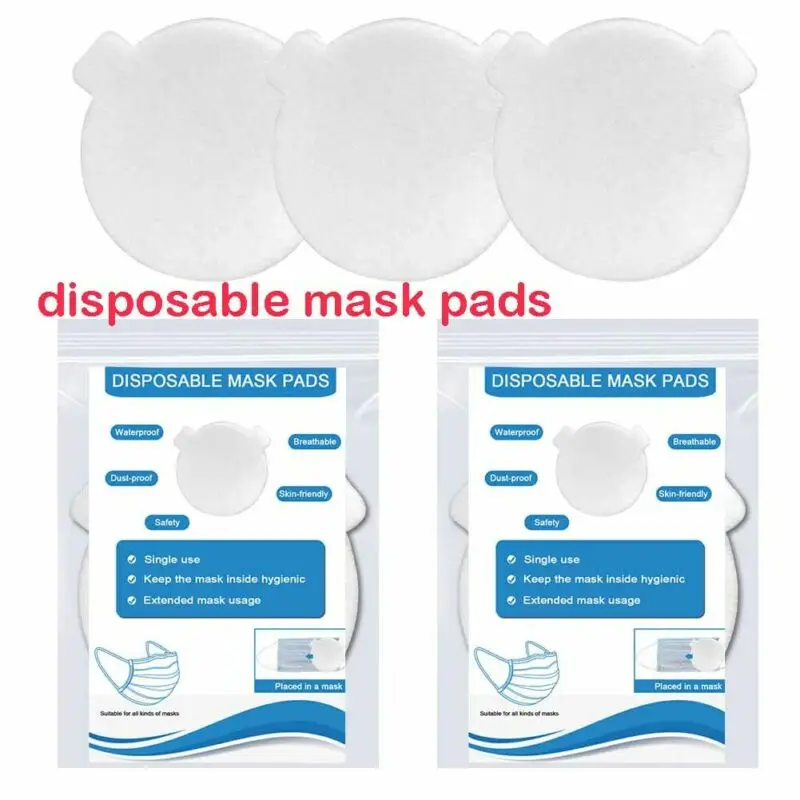 50Pcs Disposable 3 Layer Masks Gasket Safety Anti Dust and Haze Breathable Mouth Face Mask Replacement Pad Square Cotton Mat