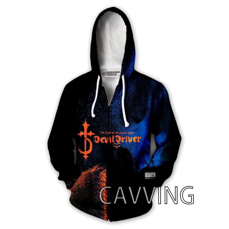 CAVVING 3D Print  Devildriver  Band  Zipper Hoodies Zip Up Hooded Sweatshirt Harajuku Hoodie Hip Hop Sweatshirts for Men/women