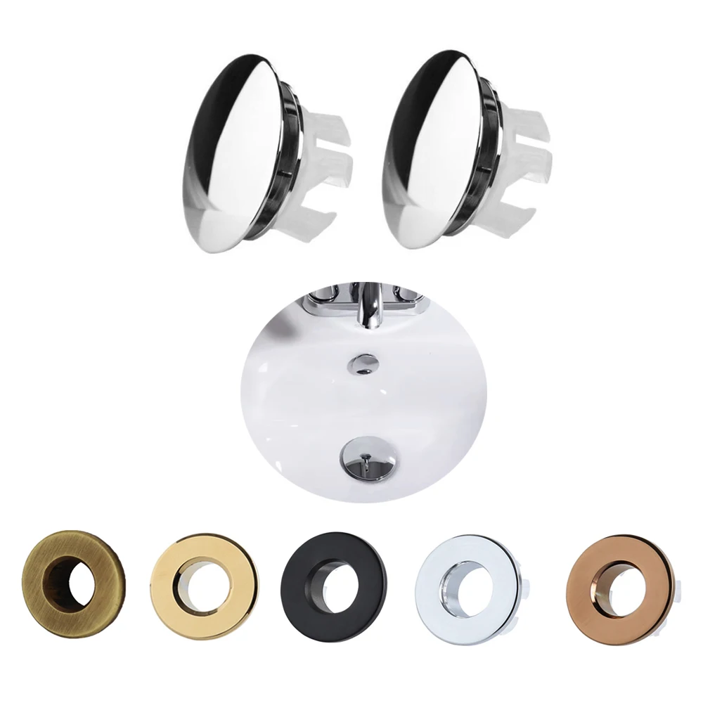 Bathroom Sink Overflow Cover Round Hole Overflow Ceramic Basin Pots Copper Insert Basin Accessory Gadgets Fixture Improvement