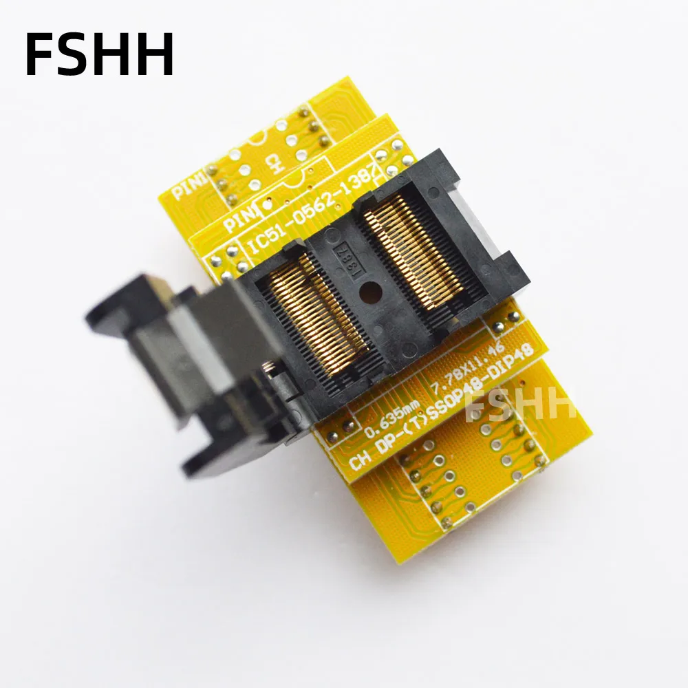 CH-DP (T) SSOP48-DIP48 Adapter IC51-0562-1387 kiểm tra ổ cắm TSSOP48 để DIP48 Programmer Adapter Pitch: 0.635 mét Width = 7.6 mét/11.2 mét