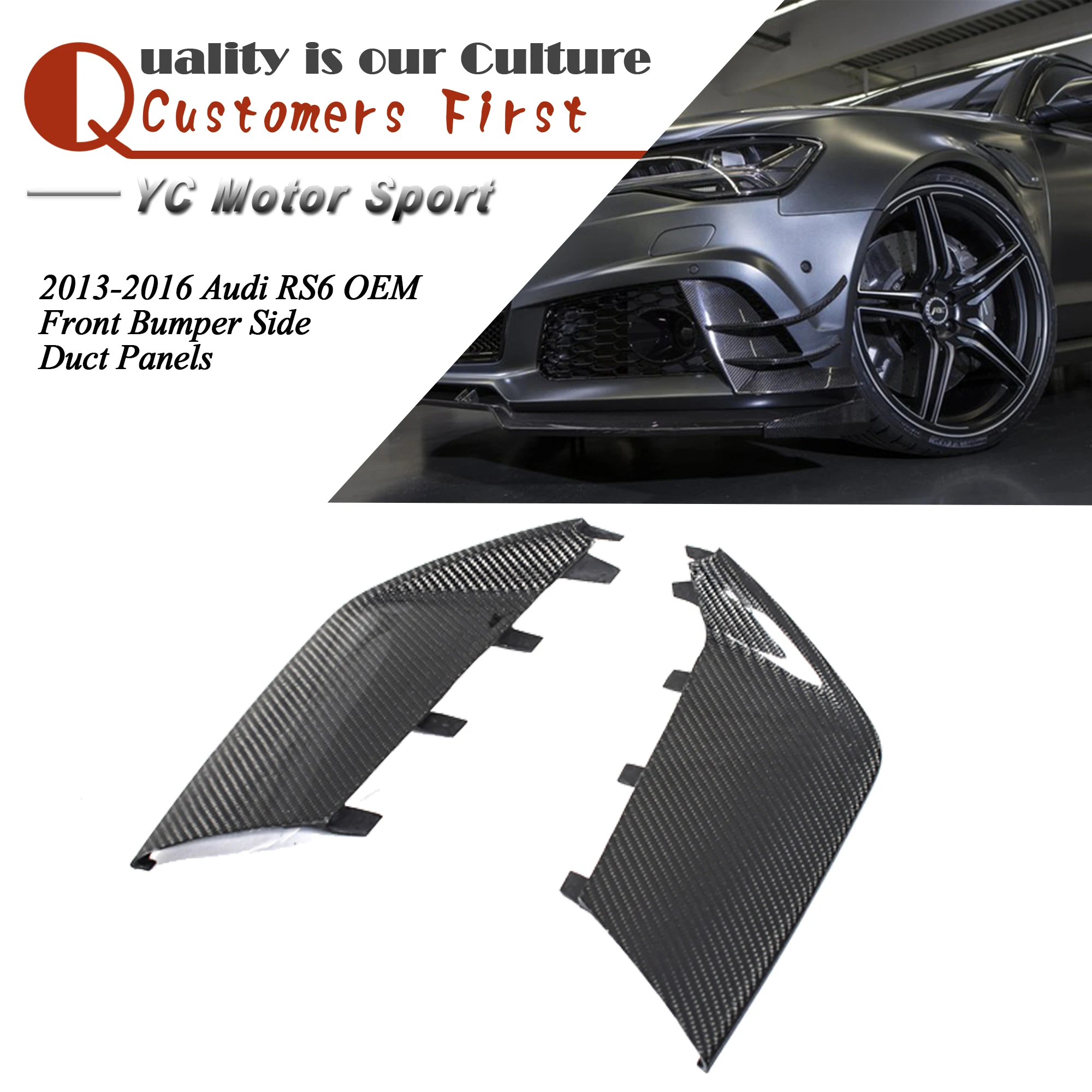 

Car Accessories Carbon Fiber OEM Front Bumper Side Duct Panels Fit For 2013-2016 RS6 OEM Front Bumper Side Duct Panels