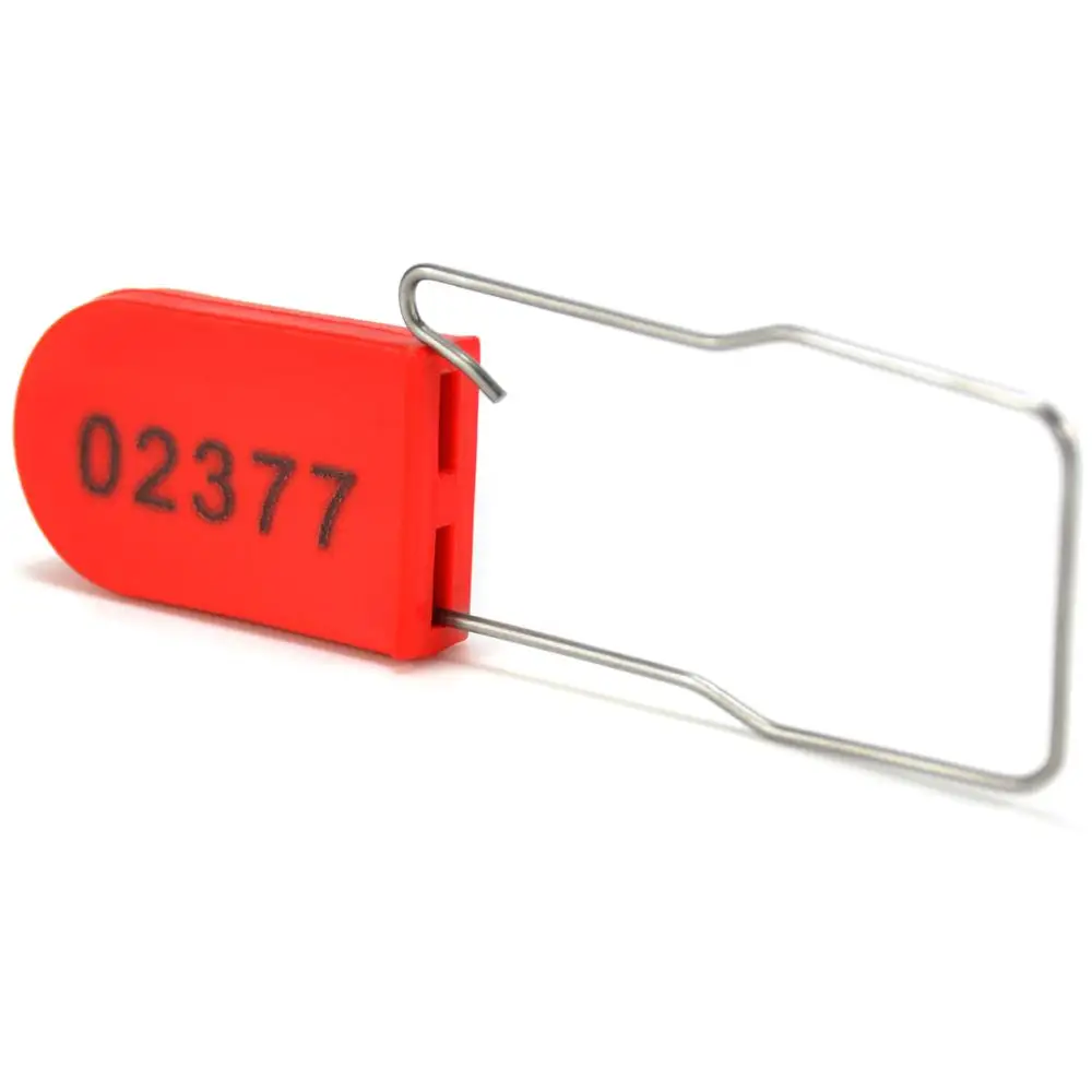 Imagem -06 - Plastic Cadeado Selo de Segurança com Metal Wire Numeração Segurança Tag Tamper Proof Bloqueio Vermelho 100