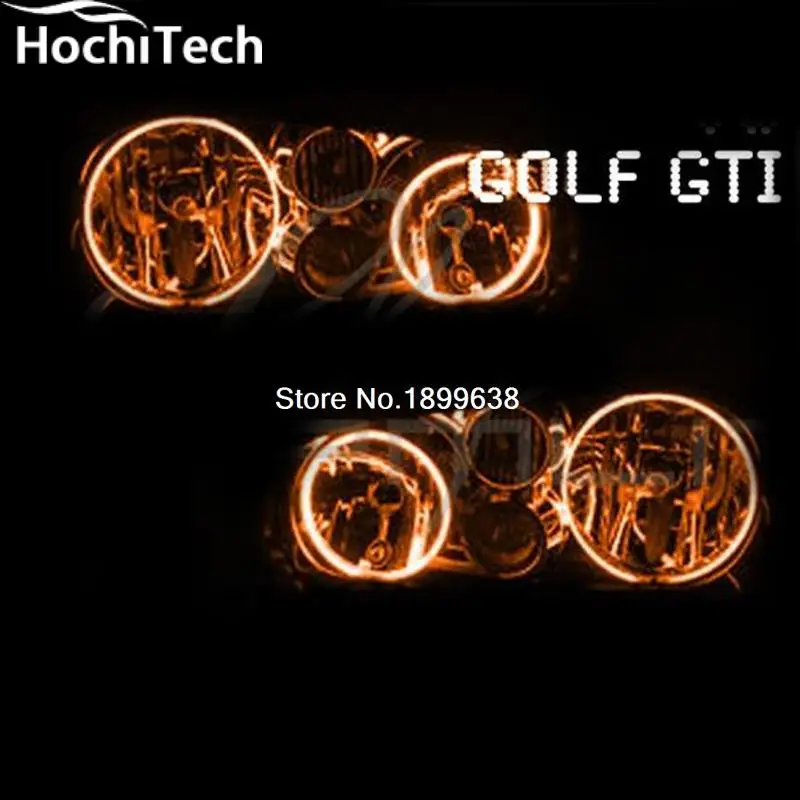 for  Volkswagen Golf /  1998-2004 RGB LED Headlight  Angel Eyes Kit with wireless remote control