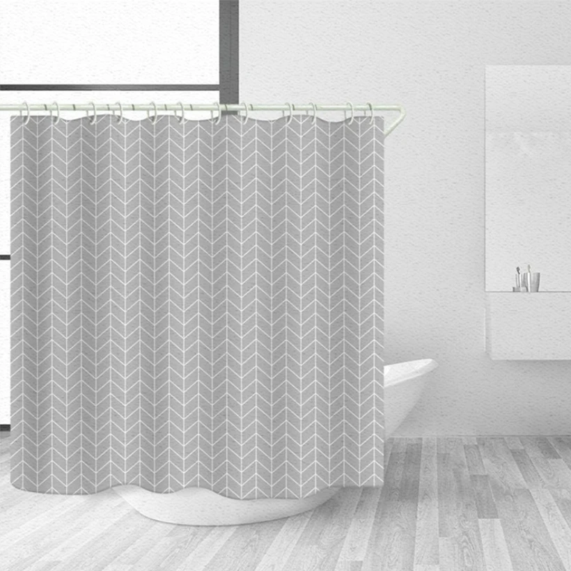 Shower Curtain Hotel  Heavy Weight Shower Curtain Waterproof and Mildew Free Bath Curtains Gray 180*200CM Shower Curtains D40