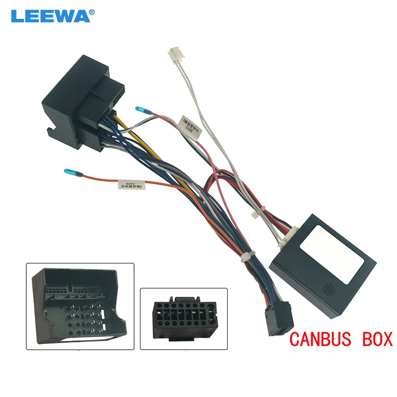 LEEWA Car Audio 16PIN DVD Player Power Calbe Adapter With Canbus Box For Mercedes-Benz E-Class W211/W220 Stereo Plug #CA7013