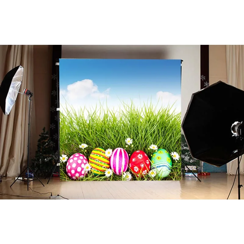 

Wild Easter egg grass backgrounds photography 2020 newborn photo backdrops for photographic Studio accessories fotografia GE-126