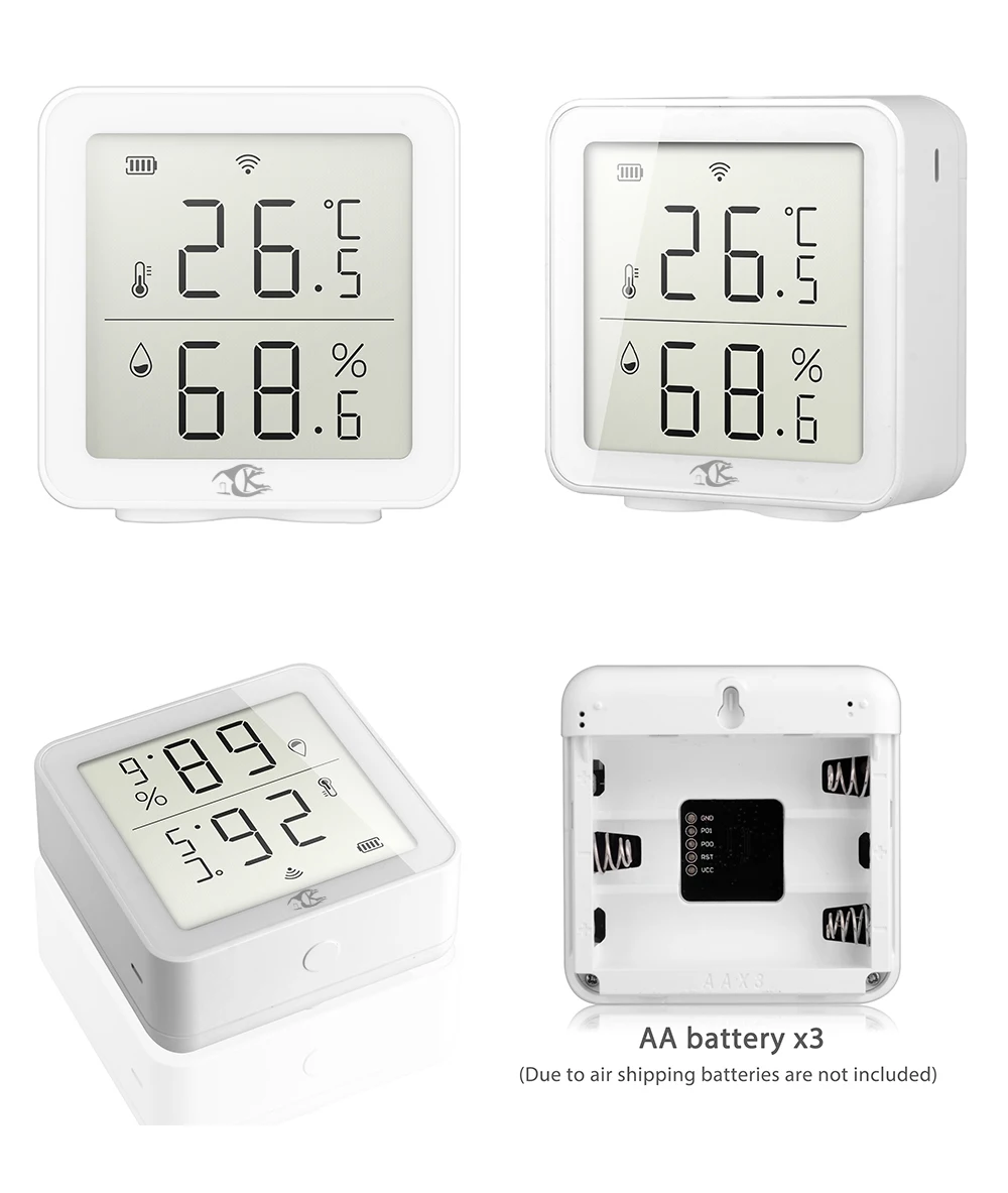 Tuya WiFi Temperatura e Umidade Sensor, Higrômetro Interior, Termômetro, Detector, Controle por Smart Life App, Melhor Design, 2023