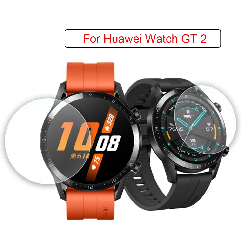 Huawei Watch GT2 GT 2 용 강화 유리 화면 보호기, 커버 필름 9H 2.5D Huawei watch gt2 46mm 용 울트라 클리어 필름 가드