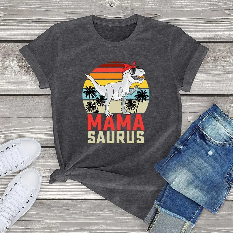 

Mama Saurus Unisex T Shirt For Women Daddy Saurus Family Matching Outfits Funny Dinosaur T Shirt Children Girl Boys Tops Tees