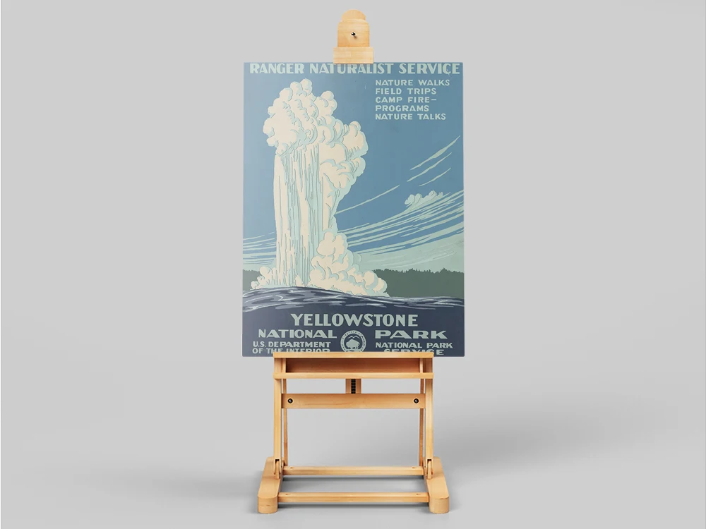 Yellowstone Vintage Travel Poster American National Park Classic Wall Art Poster Geyser Print Painting Art Living Room Decoratio