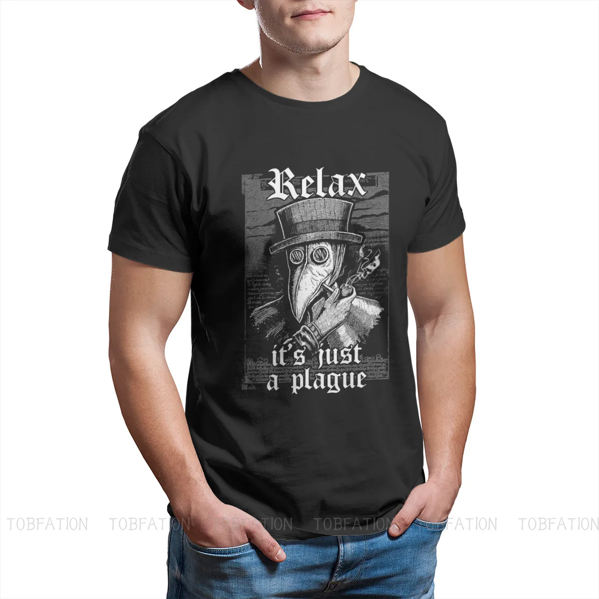 Relax Round Collar TShirt Plague Doctor SCP 049 Pure Cotton Basic T Shirt Men Clothes New Design Big Sale