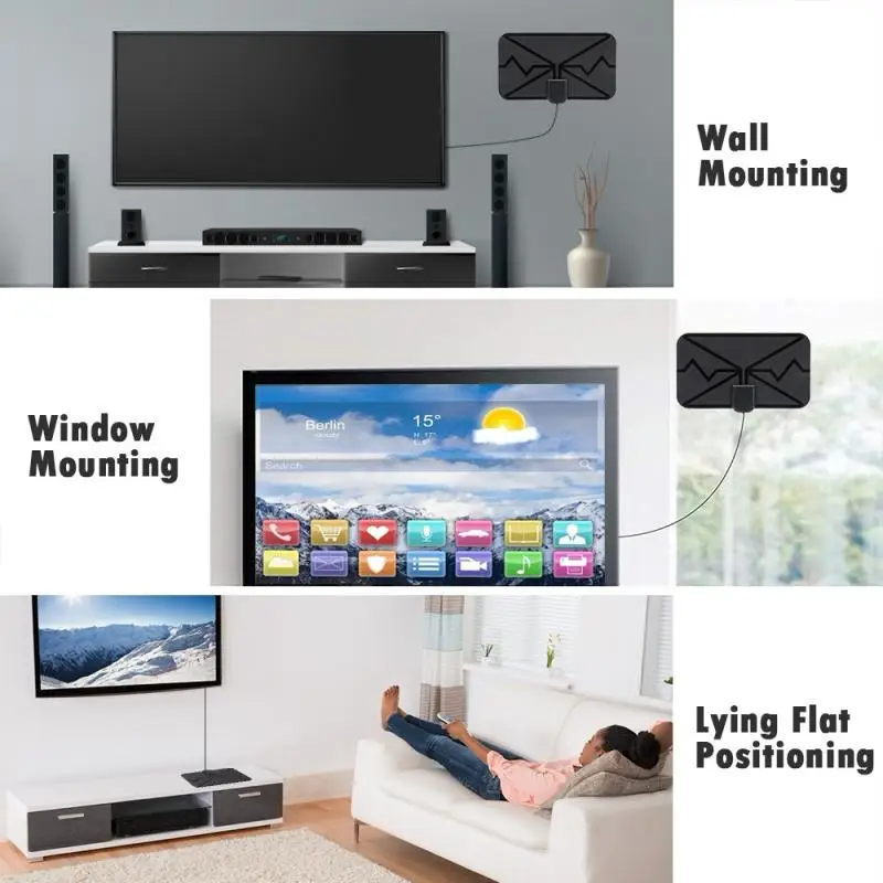 4K Hd 1080Pdigital antenna TV indoor 3600 mile DVB-T2 high definition smart TV antenna with amplifier signalTV antenna