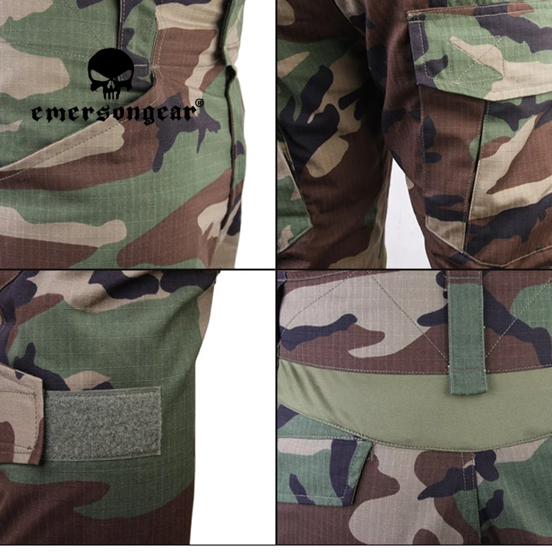 Imagem -05 - Emersongear Uniforme de Combate Roupas de Caça Camo Ghillie Terno Emerson Floresta Calças Táticas com Joelheiras Em6974