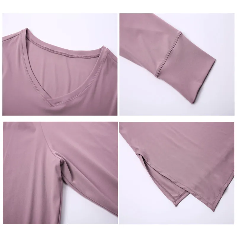 Nepoagym LIFEGO Tie Side Long Sleeve Workout Tops Women Loose Fit Yoga Top Brushed Fabric Lightweight Sports Shirt Yoga Tops