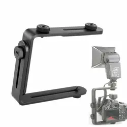 Dual L Shape Camera Flash L Bracket bilateral frame twin double L-bracket Speedlite & DSLR Camera Holder/Mount, Photo Studio