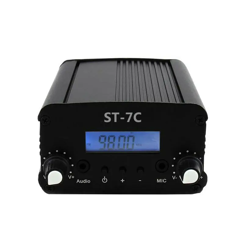 1W/7W 76-108MHZ Stereo PLL FM Transmitter Broadcast Radio Station + Power + Antenna