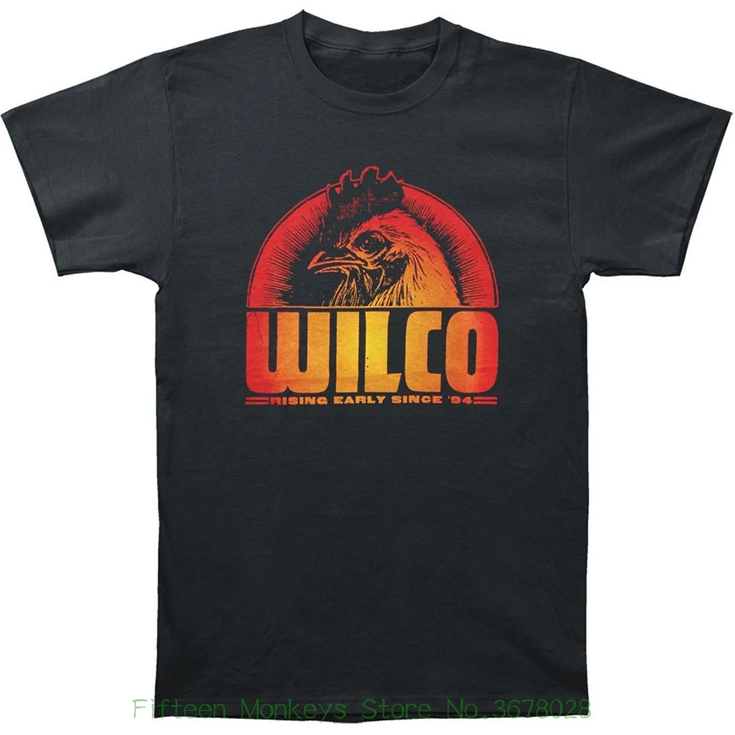 Cool Short Sleeve Men T Shirt Fashion Mens Wilco Black Rooster Vintage Rising Early Since 94 Graphic T-Shirt