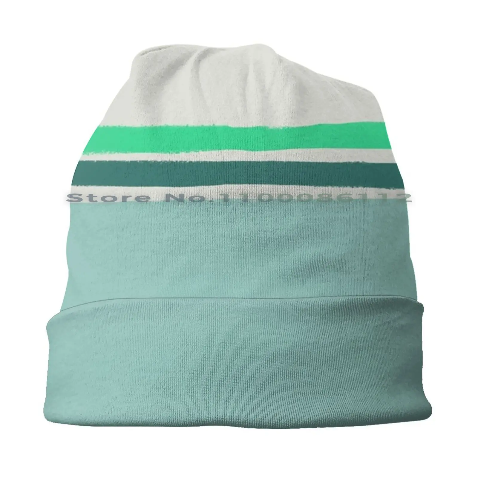 Summer At The Lake X Stripes Bucket Hat Sun Cap Summer Blue Green Teal Pattern Aquamarine Turquoise Striped Simple Colorblock