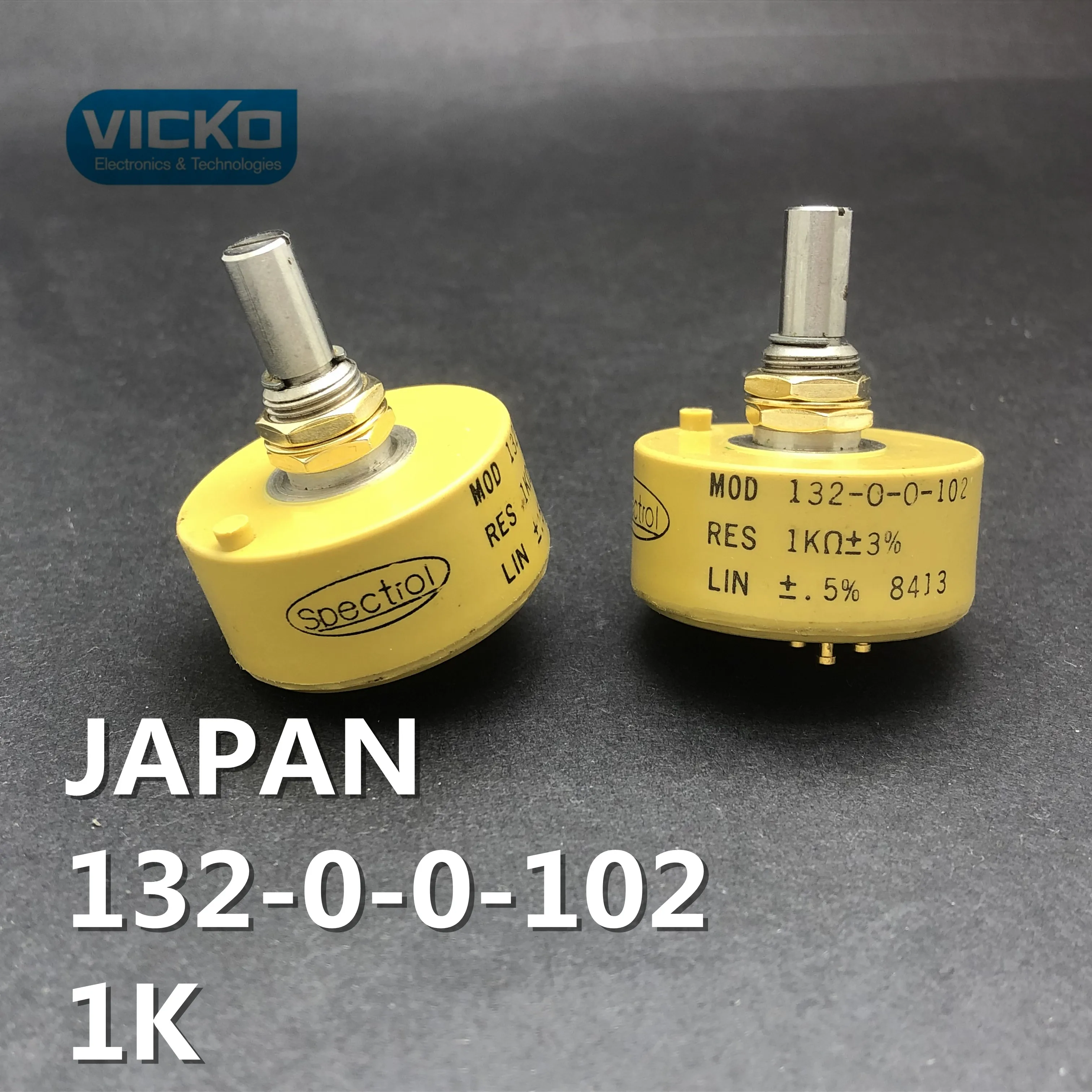 JAPAN Spectrol Mod 132-o-o-102 1K  360 degrees circle potentiometer No stop shaft  22mm switch Mod 132-0-0-102