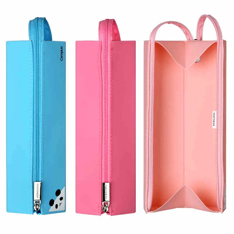 

1pc Japan KOKUYO Campus Kids Silicone Pencil Case Square Pencil Case Large Capacity Stationery Pencil Case