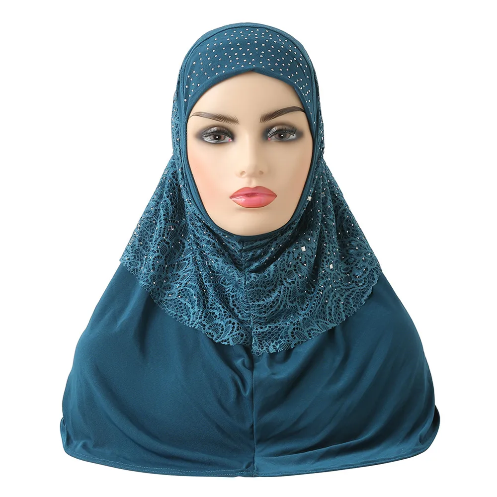 Chất Lượng Cao Kích Thước Trung Bình 70*60Cm Hồi Giáo Amira Hijab Với Ren Có Thể Nhìn Rõ Ràng Những Gì Xung Quanh Mình Khi Dưới Nước. Hồi Giáo Khăn Choàng Đầu Bọc Cầu Nguyện khăn Choàng Cổ Nữ Mũ Nón