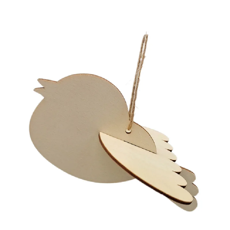 Wooden Unfinished Birds Hanging Ornaments Wood Cutouts Christmas Tree Pendants DIY Crafts Bird Hanging Decorations