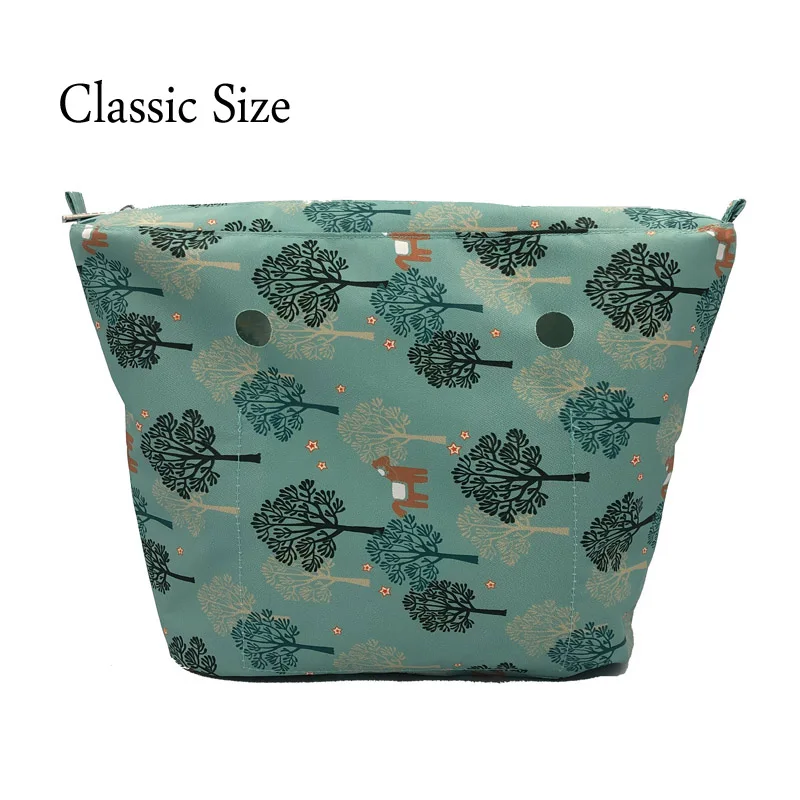 Mini borda floral clássico à prova dwaterproof água impressão forro de lona bolso interior inserções para obag bolsa o acessórios