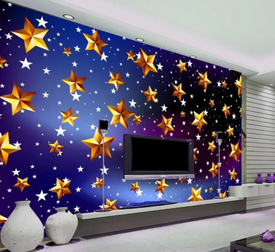 

modern wallpaper for living room Fantasy romantic starry sky stereo background wall decoration painting