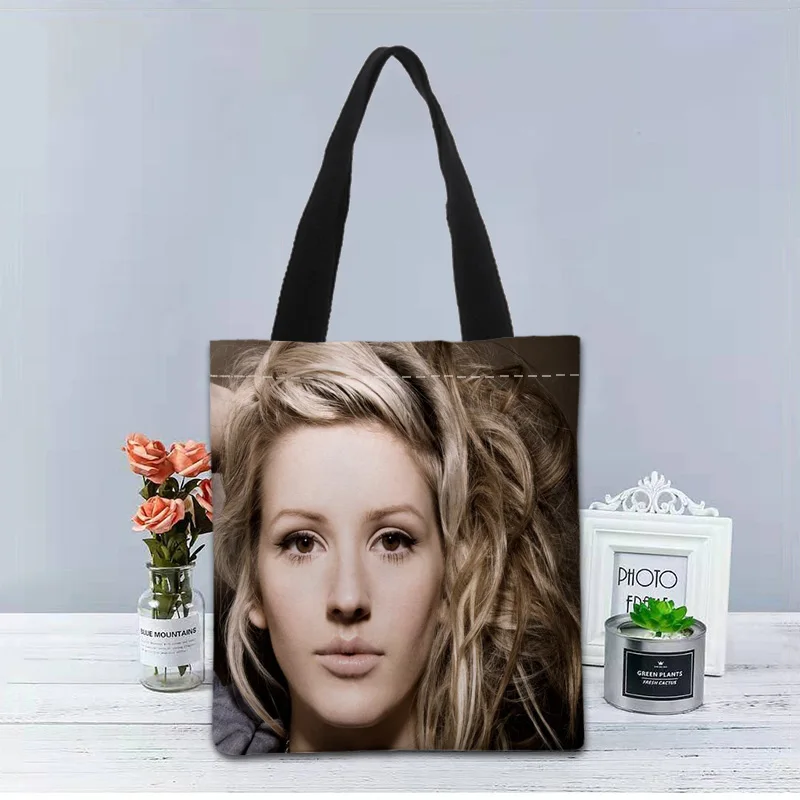 

Ellie Goulding Handbag Foldable Shopping Bag Reusable Eco Large Unisex Canvas Fabric Shoulder Bags Tote Grocery Cloth Pouch 1214