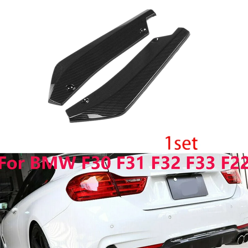 

Universal Carbon Fiber Look Car Rear Bumper Lip Diffuser Splitter Canard Spoiler Protector Cover For BMW F30 F31 F32 F33 F22