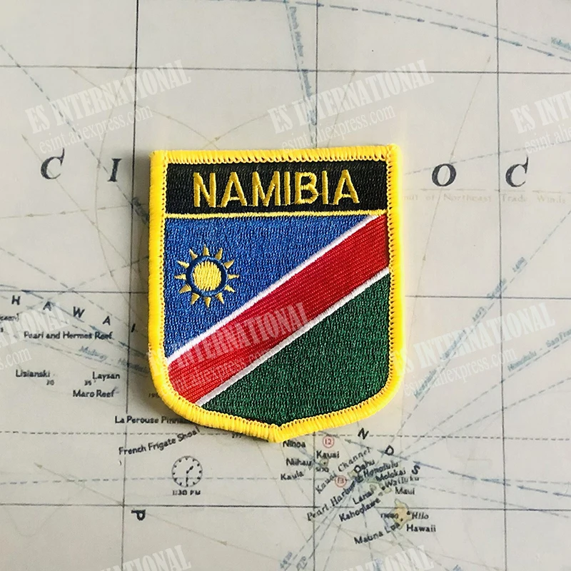 NAMIBIA  National Flag Embroidery Patches Badge Shield And Square Shape Pin One Set On The Cloth Armband   Backpack  Decoration