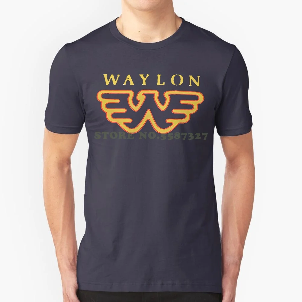 Personalized T Shirt Custom T Shirt Waylon Jennings Yellow Flying W Logo On Black T Shirt