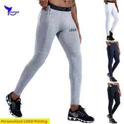 Szybkie suche męskie kompresyjne legginsy do biegania siłownia Fitness spodnie do joggingu trening treningowy joga spodnie legginsy personalizuj