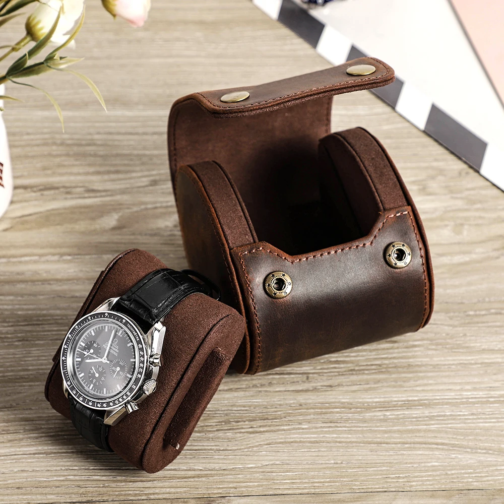 Luxury Watch Box Men Women Vintage Genuine Leather Watch Roll Travel Portable Watches Case Storage Organizers Jewelry Gift Box