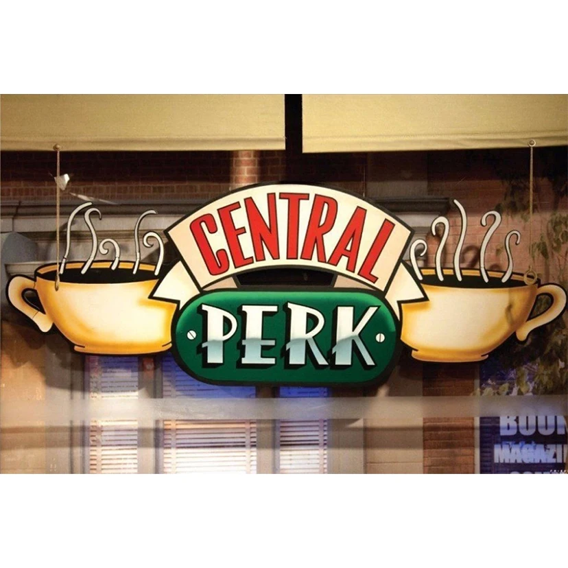 Friends - Central Perk Window Coffee Shops decor,DIY Full Round Diamond Embroidery Cross Stitch Rhinestone Art FH054