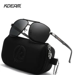 KDEAM Luxury Aluminum And Magnesium Men's Sunglasses Square Polarized Glasses Outdoor Goggles UV400 Customized Your Own Logo
